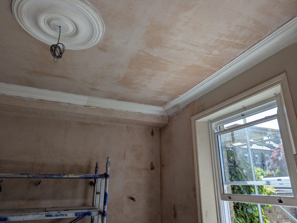 Victorian cornice corner detail following restoration in Manchester