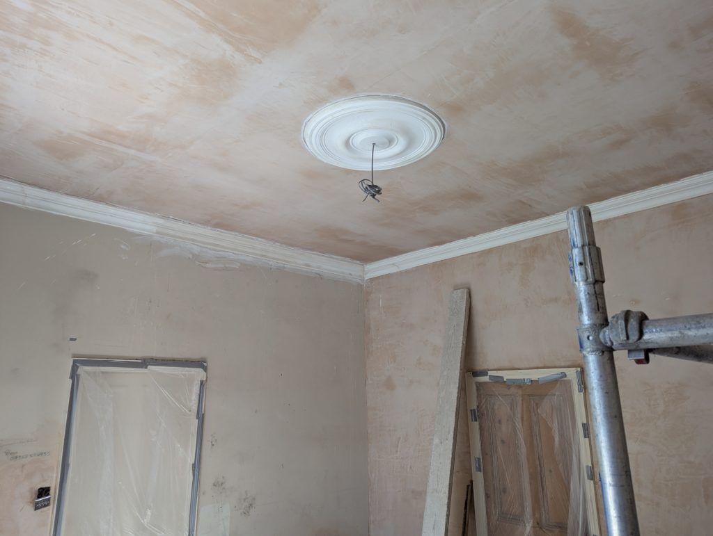 New traditional plaster ceiling rose installed in Manchester period property