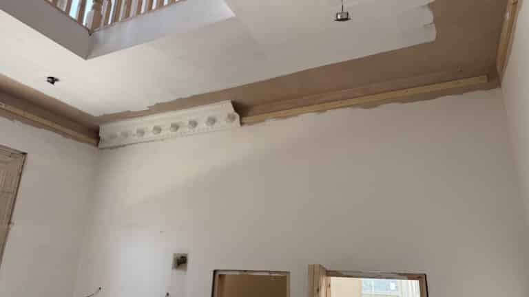 Large ornate cornice installation at Chestnut Manor in Hessle